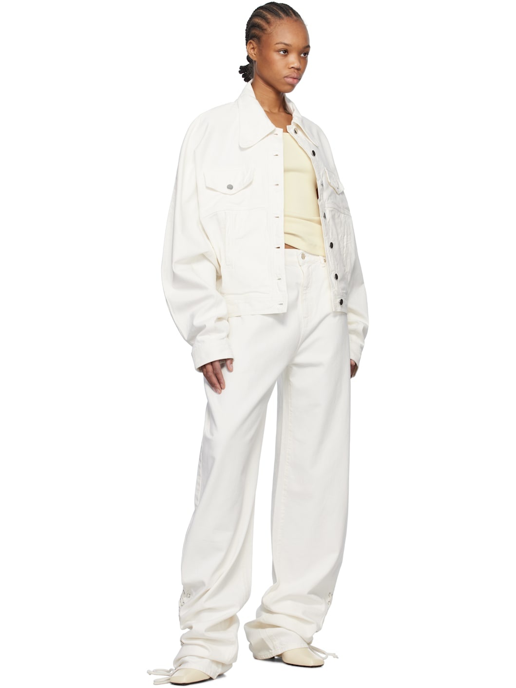 White Boyfriend Denim Jacket - 4