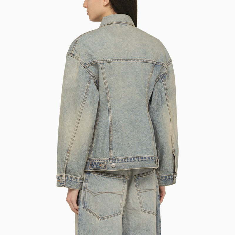 Balenciaga Light blue washed-effect denim jacket - 2