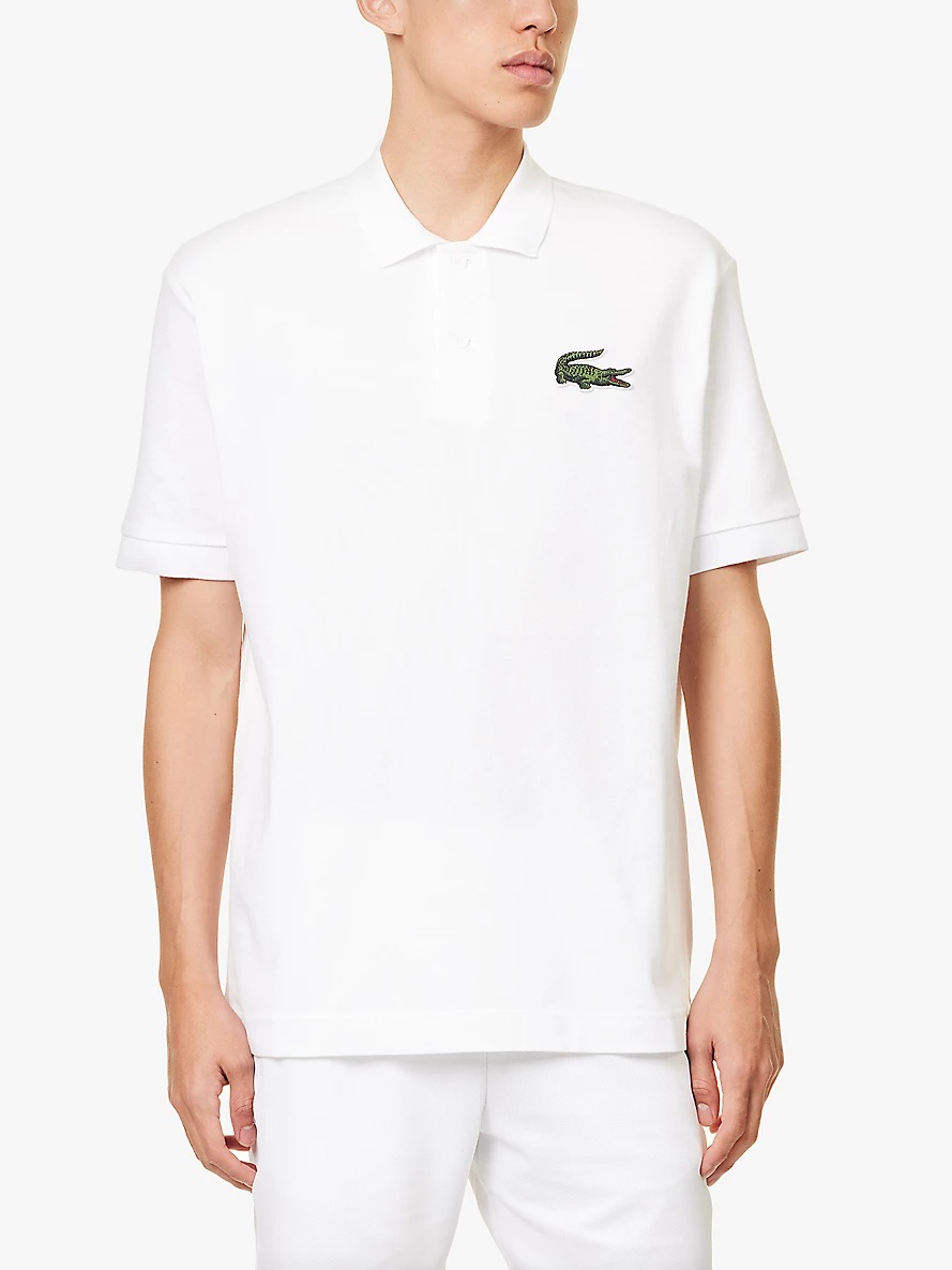 Big crocodile-embroidered classic-fit cotton-piqué polo shirt - 3