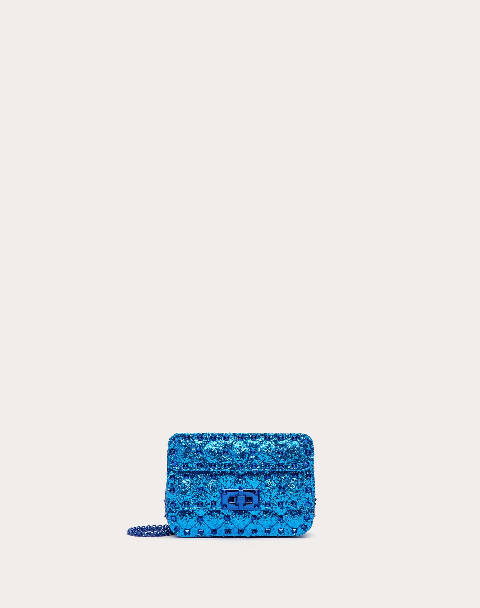 Mini Rockstud Spike Glitter Fabric Bag - 1