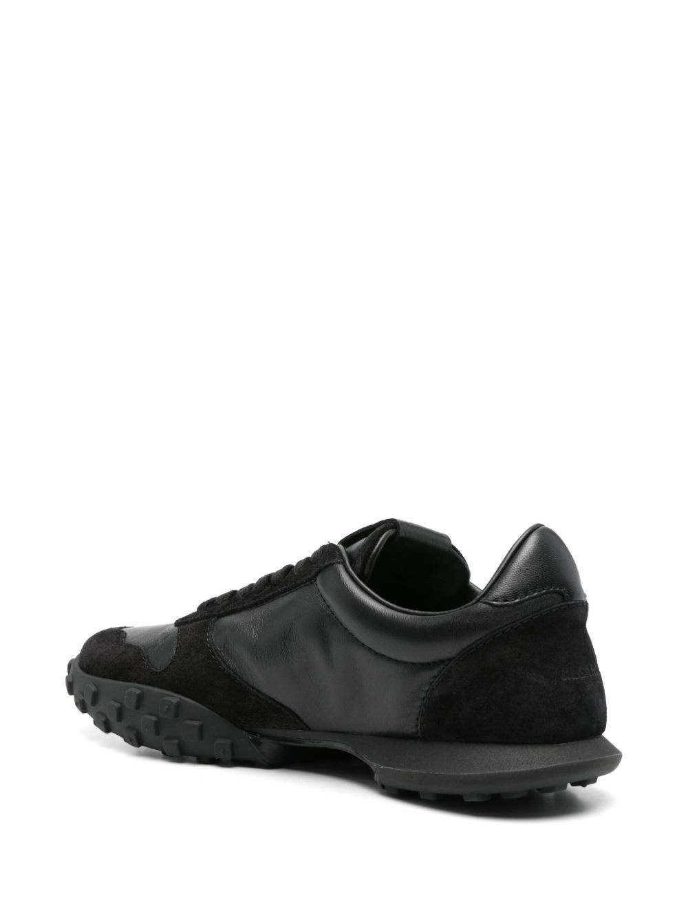 leather lace-up sneakers - 3