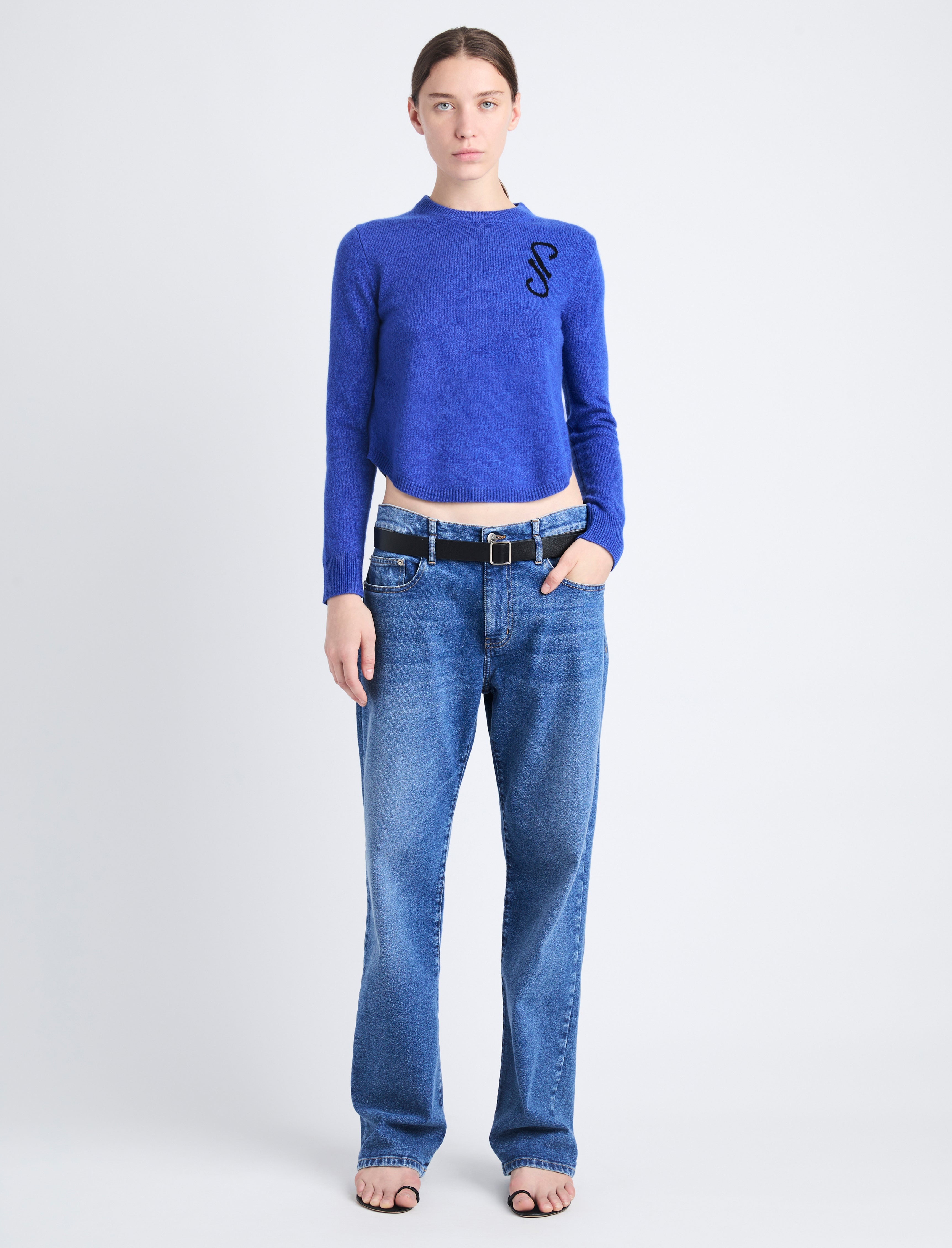 Stella Monogram Sweater in Cashmere Jacquard - 3