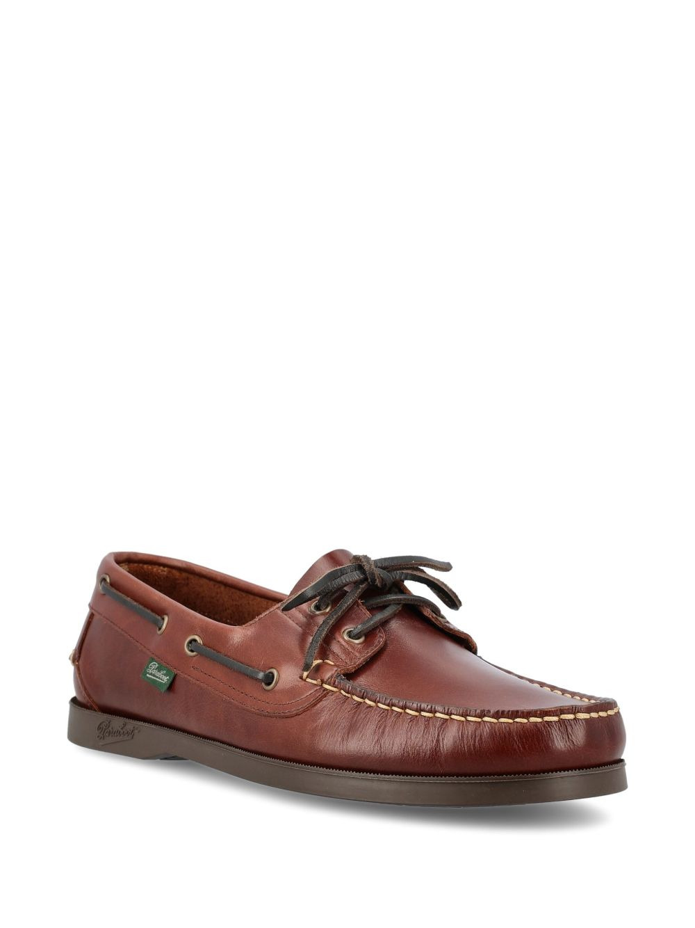 leather lace-up boat shoes - 2