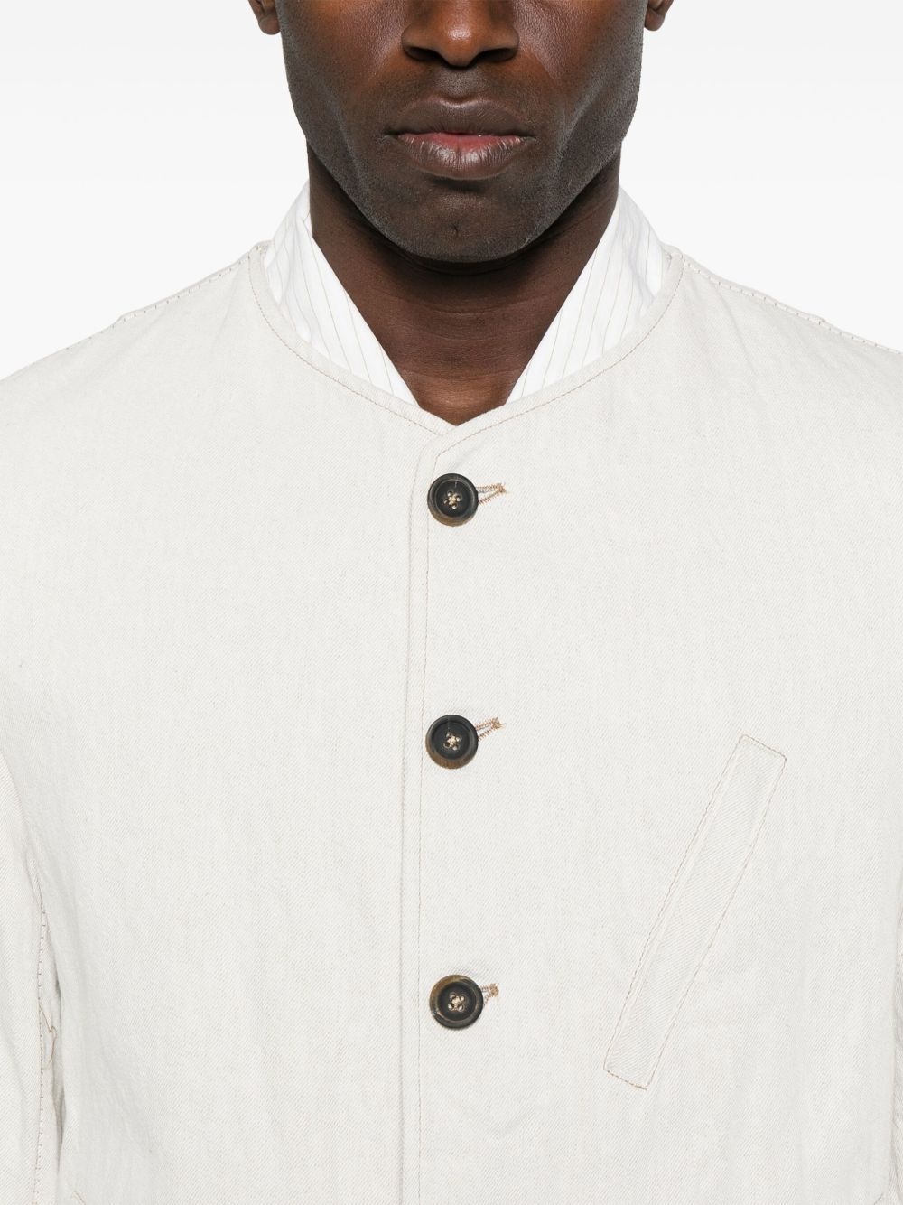collarless jacket - 5