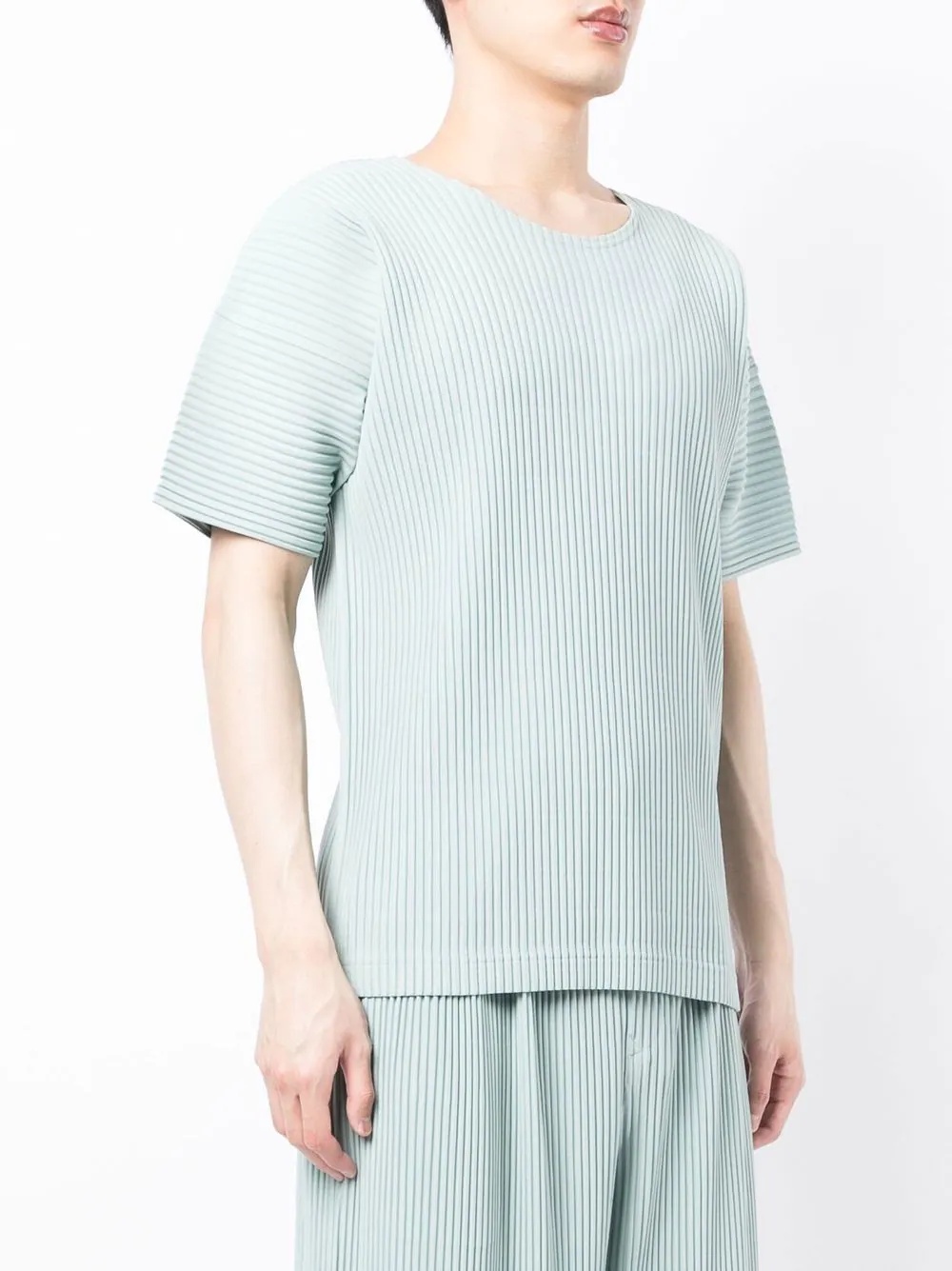 pleated short-sleeved top - 3