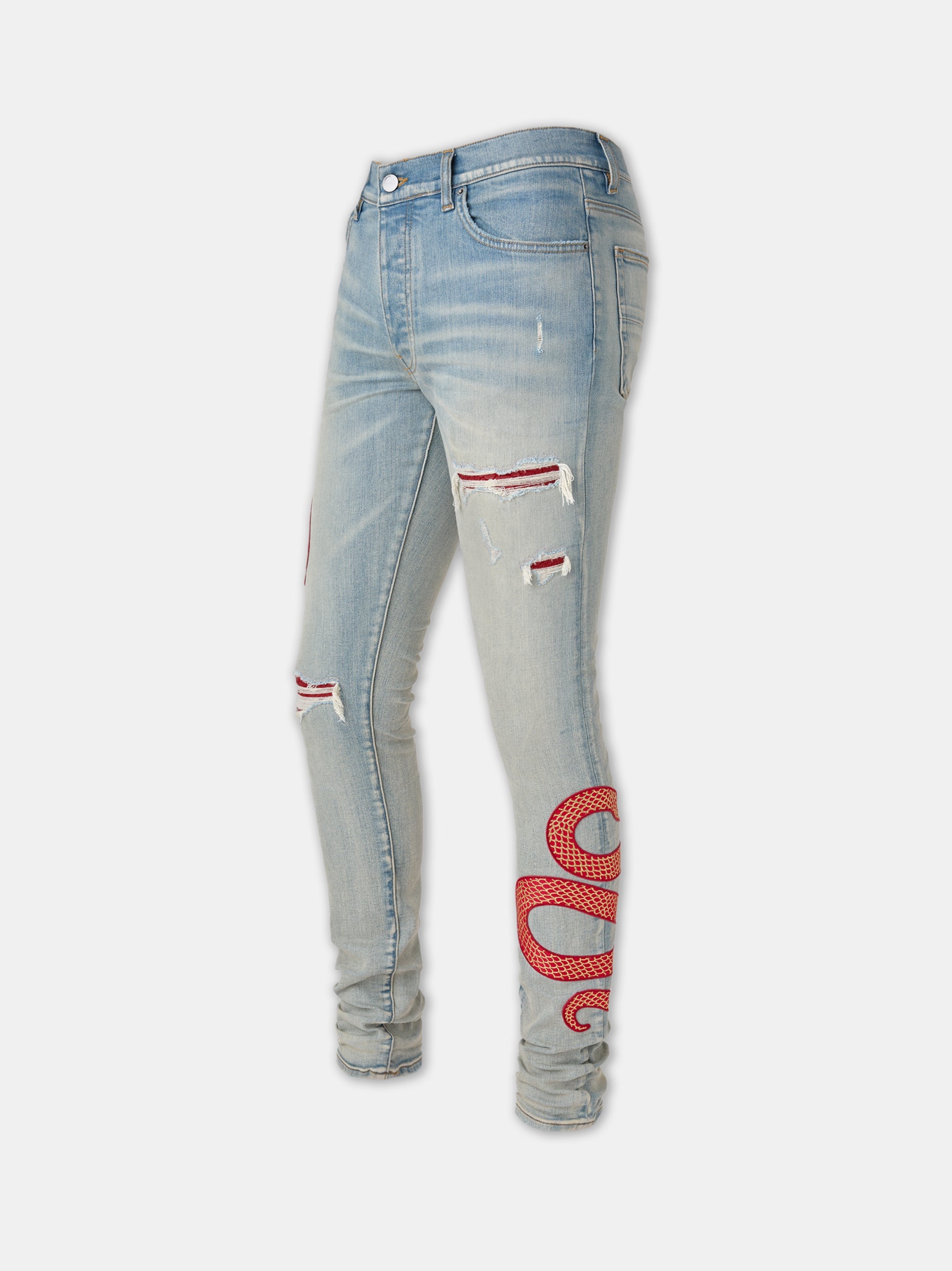 AMIRI SNAKE SKINNY JEAN - 3