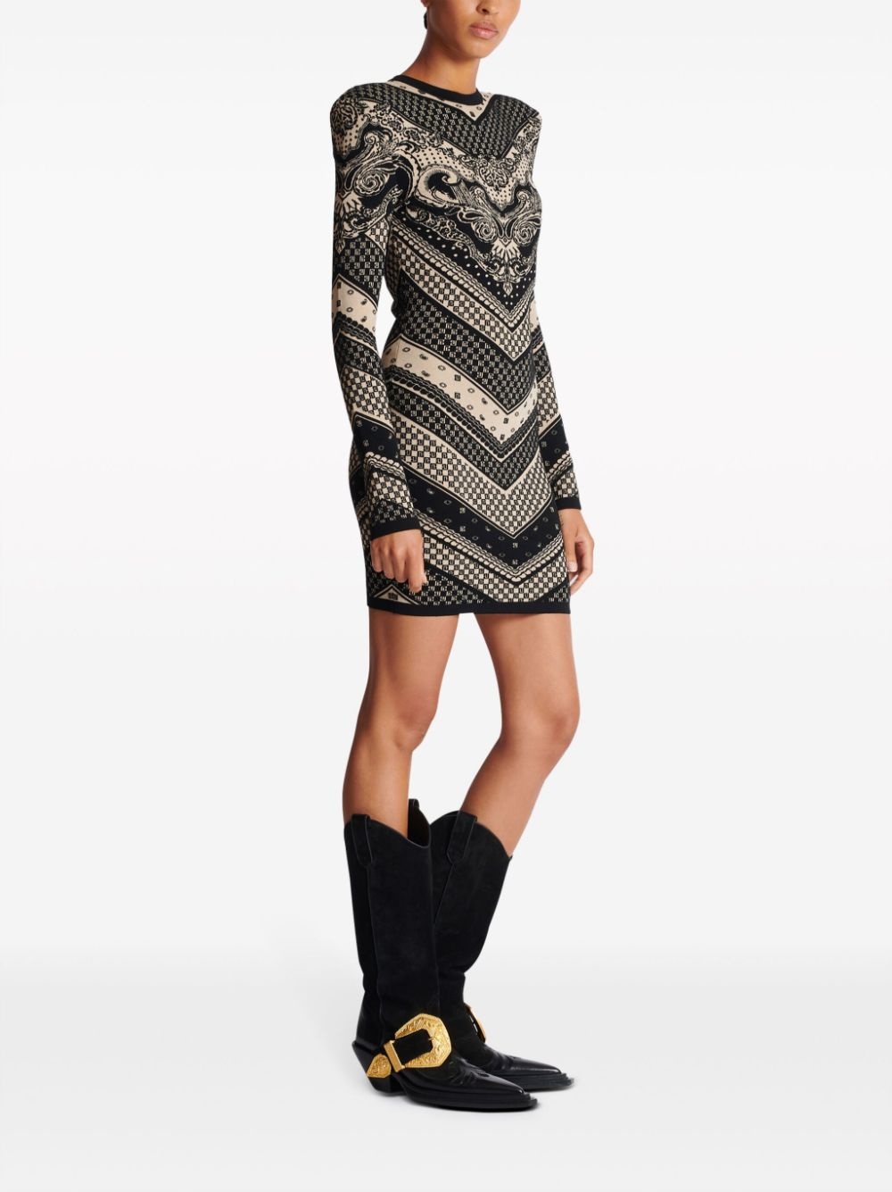 monogram fine-knit minidress - 3