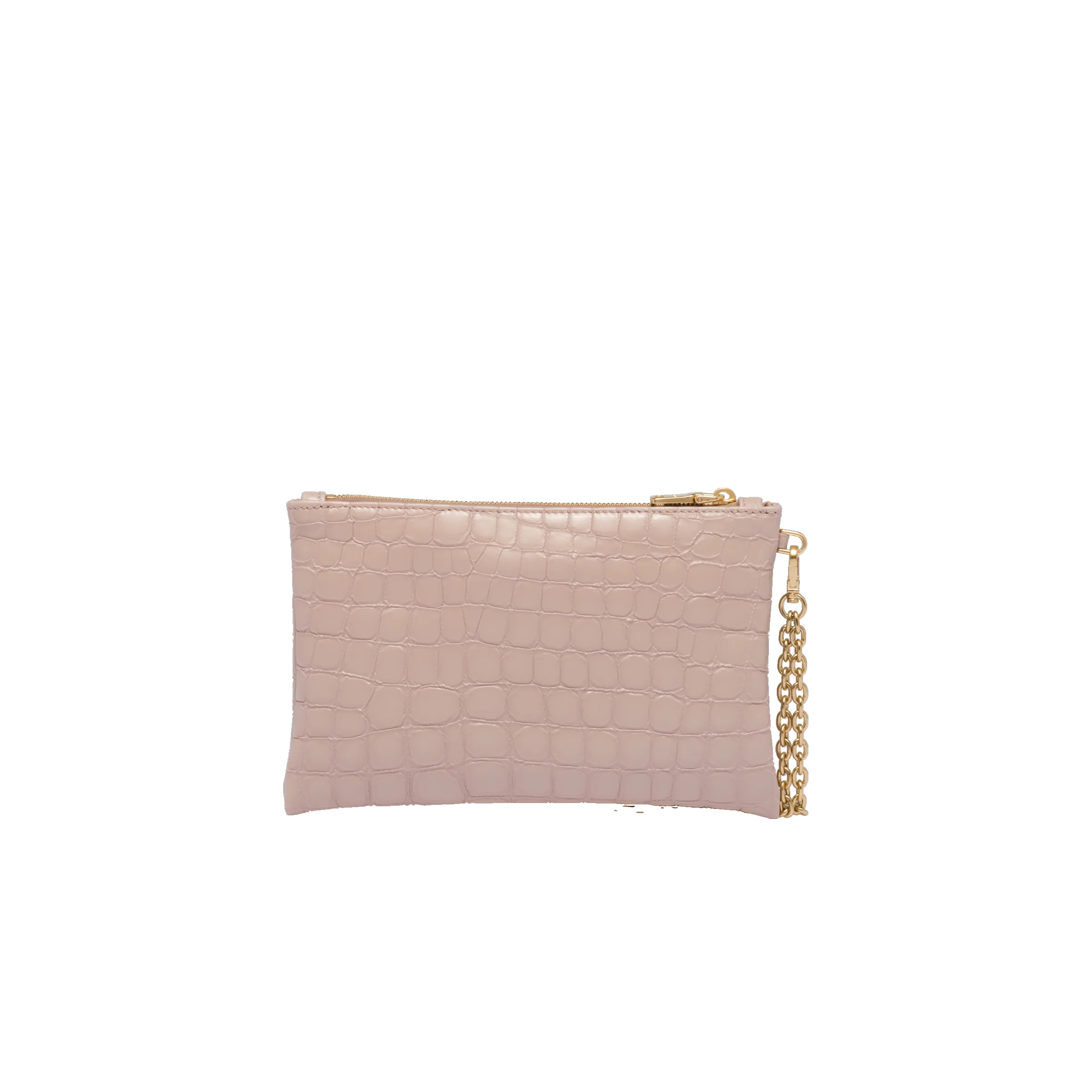 Croco-print leather pouch - 4