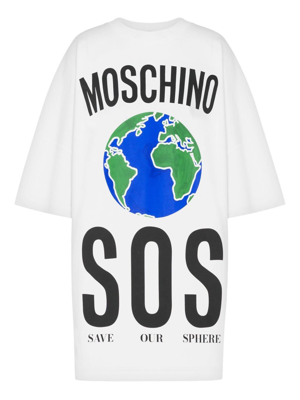 globe-print T-shirt mini day dress - 3