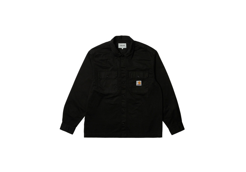 PALACE CARHARTT WIP LONGSLEEVE MASTER SHIRT 스웨이드 블랙 - 1