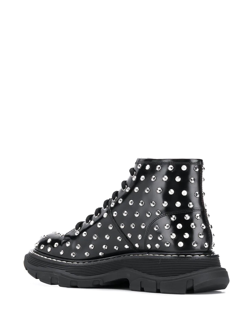 studded lace-up boots - 3