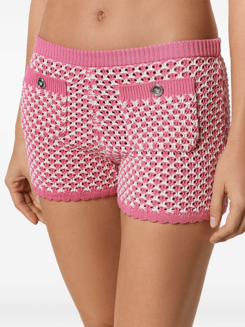 crochet-knit shorts - 5