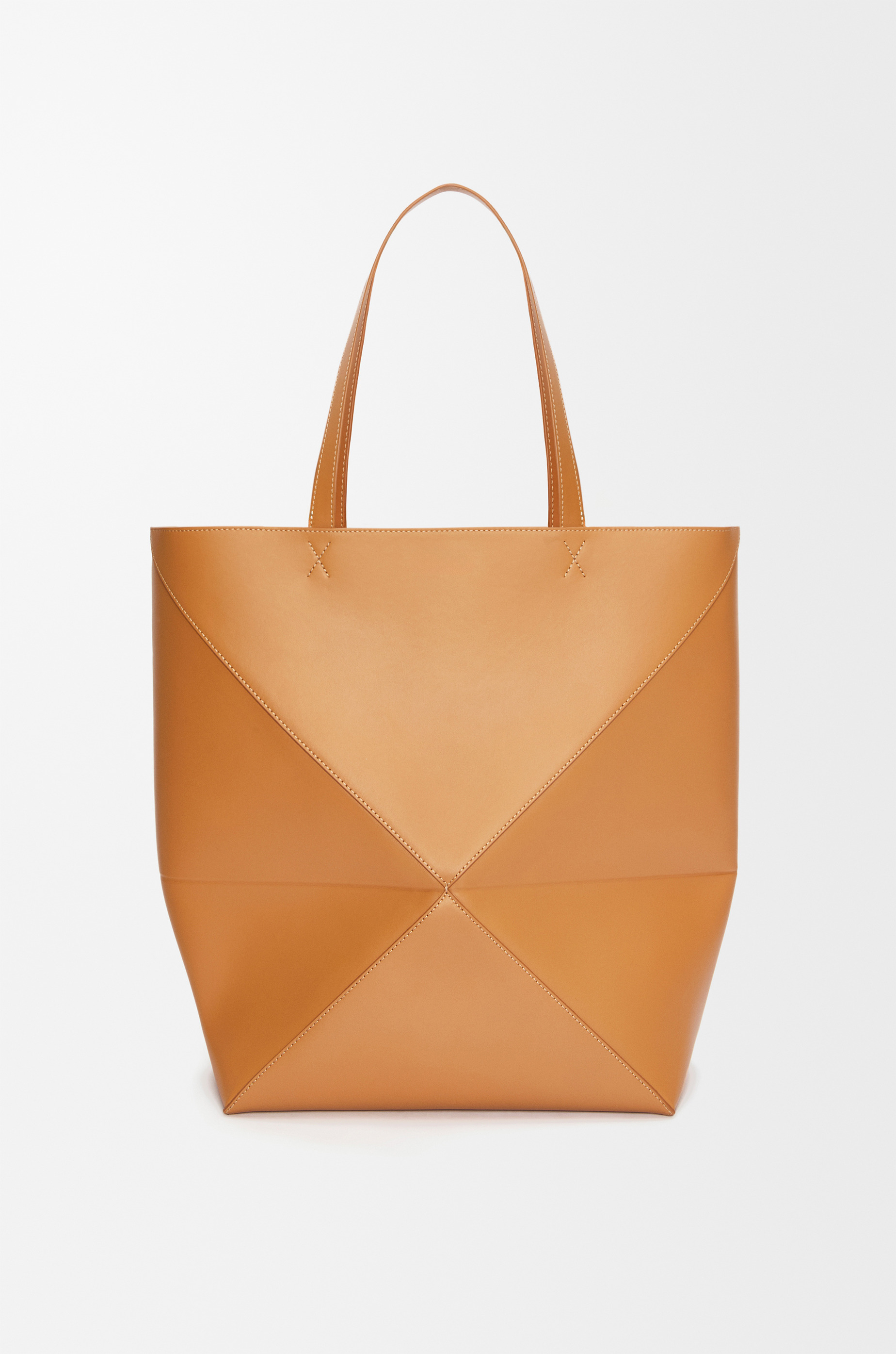 XL Puzzle Fold Tote in shiny calfskin - 7