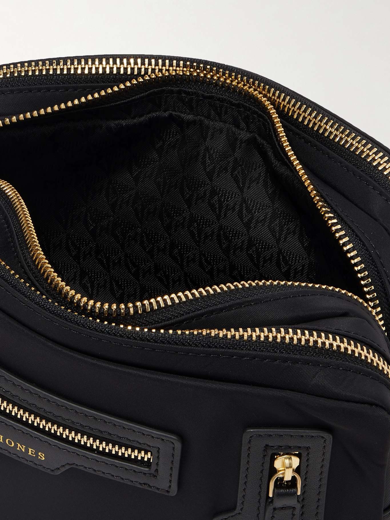 Leather-trimmed ECONYL® shoulder bag Black - 5
