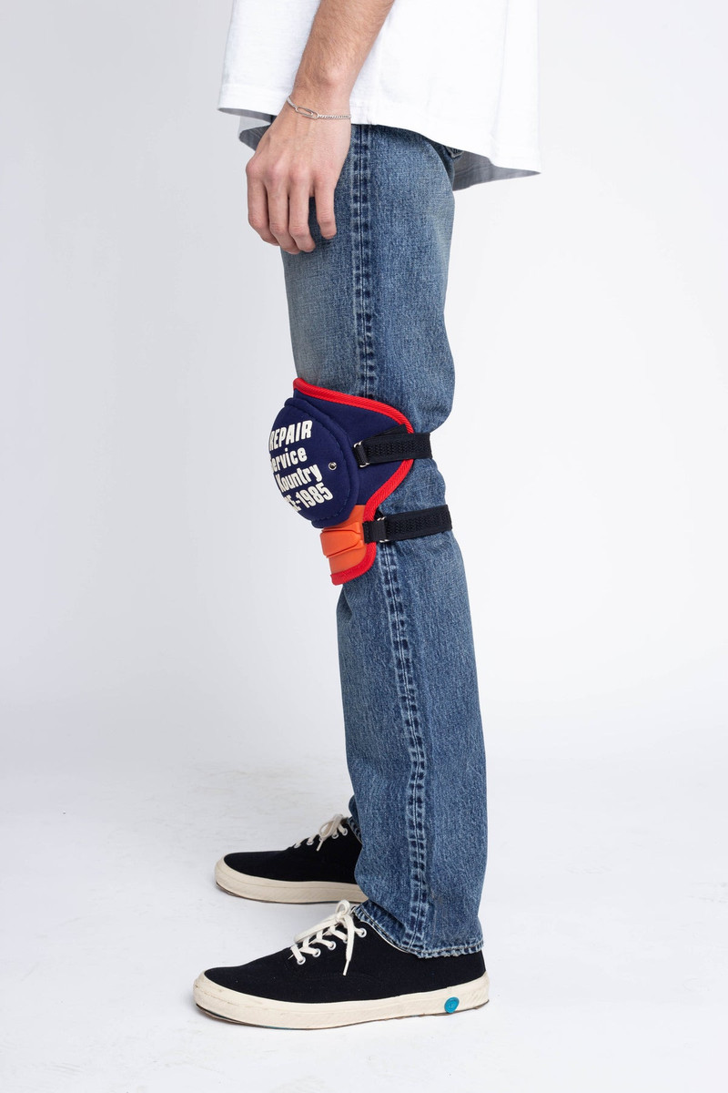 Kapital DENIM REPAIR Knee Pad - Navy X Orange outlook