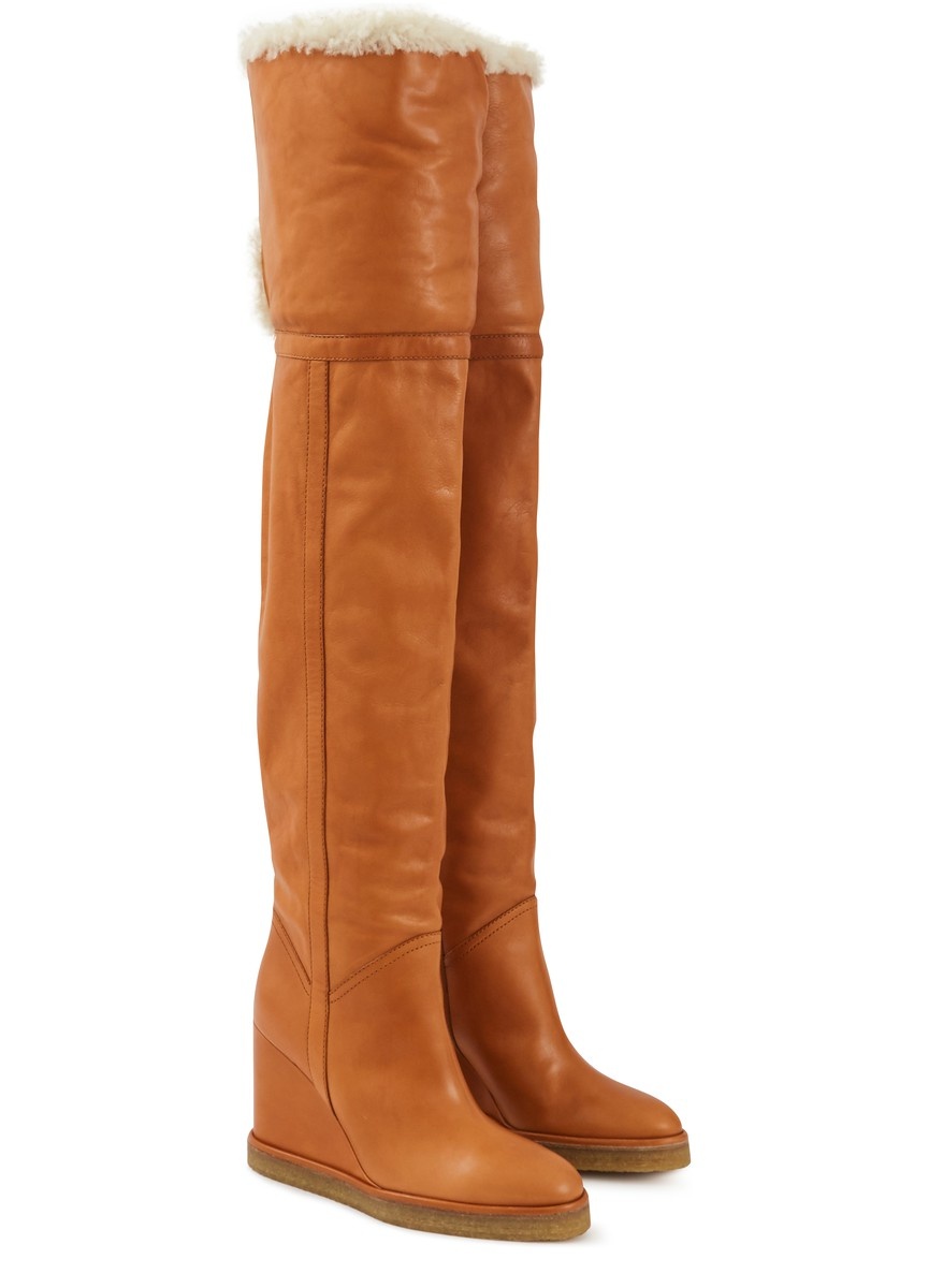 Manon Wedge Thigh Boots - 2