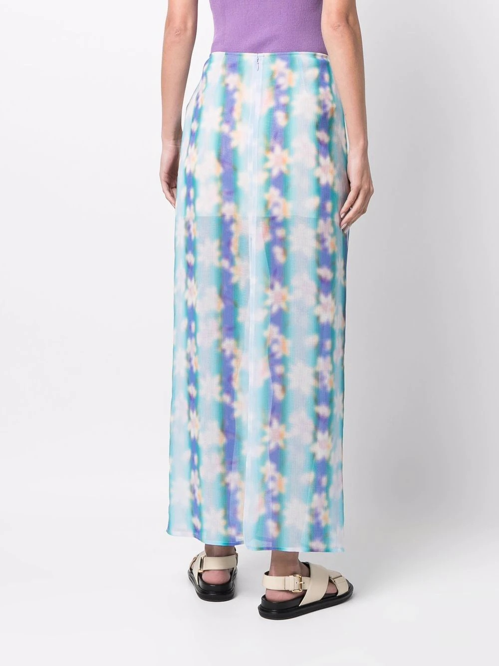 floral-print straight maxi skirt - 4