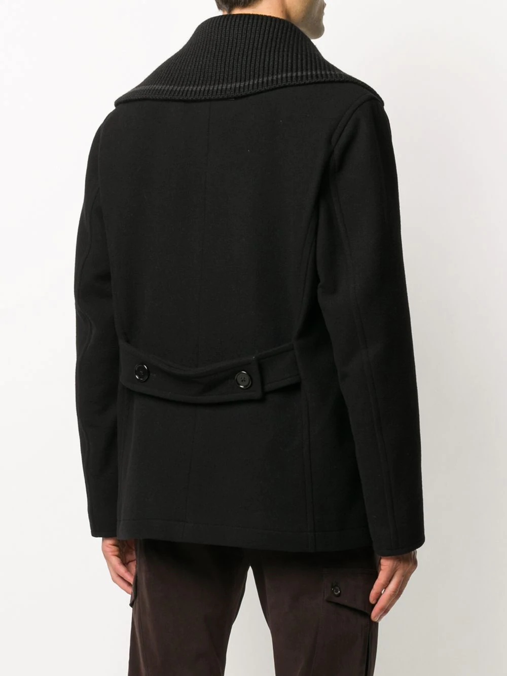 detachable lapel classic peacoat - 4