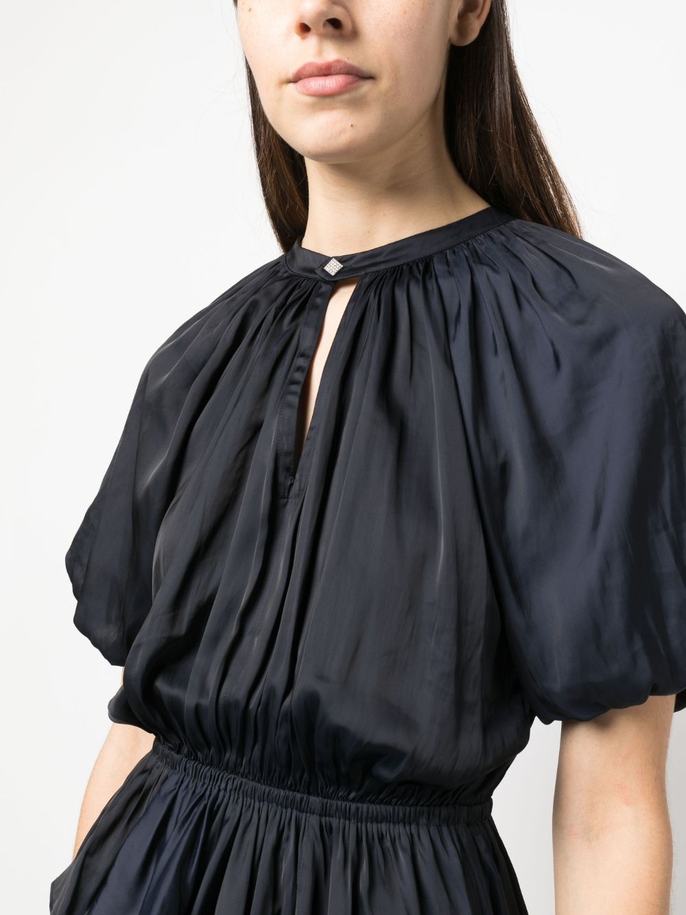 Romina puff-sleeve ruched mini dress - 5
