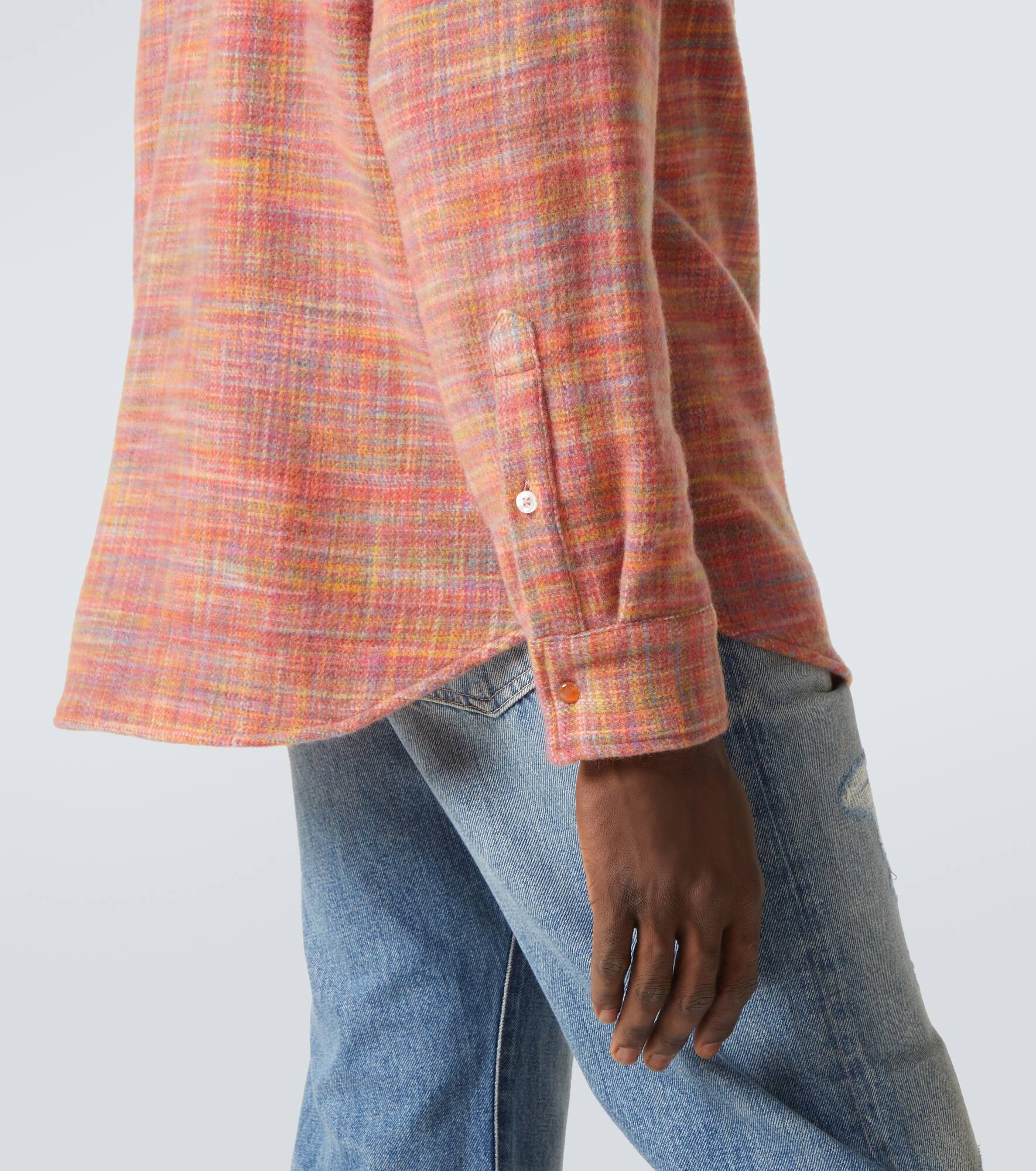 Flower space-dyed cashmere shirt - 6