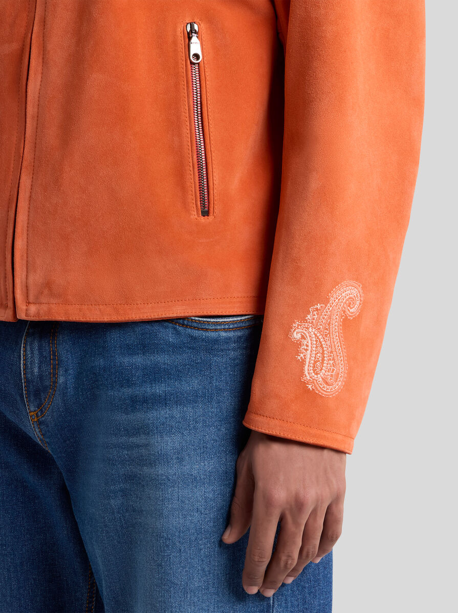 LEATHER JACKET WITH EMBROIDERIES - 2