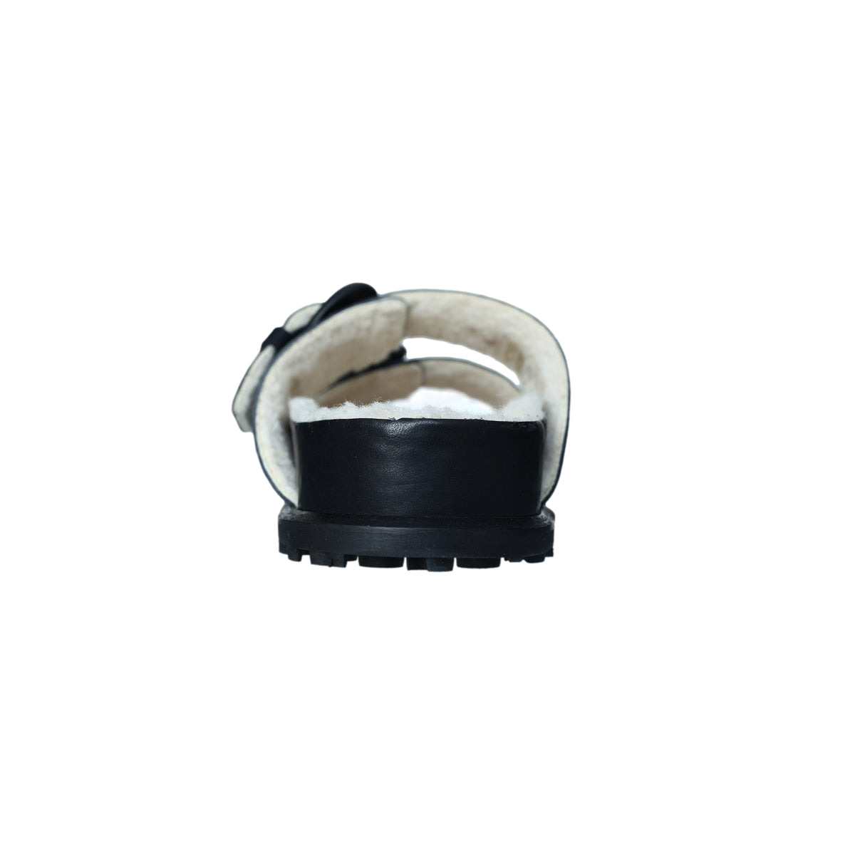 VEGETABLE TANNED SLIDE SANDAL (BLACK) - 5