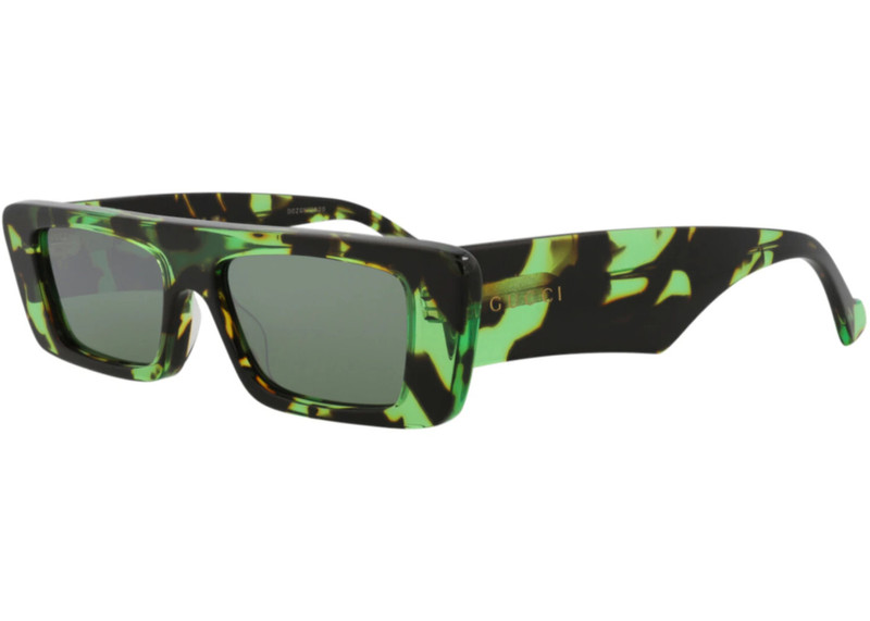 GUCCI Gucci Square-Frame Recycled Acetate Sunglasses Havana Havana Green (GG1331S-30013890-008) outlook