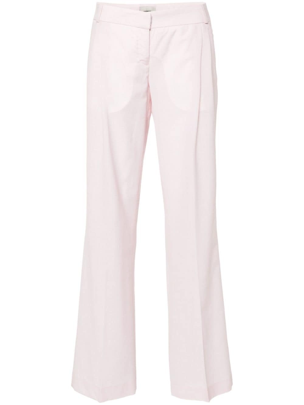 check-pattern tailored flared trousers - 1