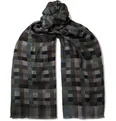 Fringed Checked Virgin Wool Scarf - 4