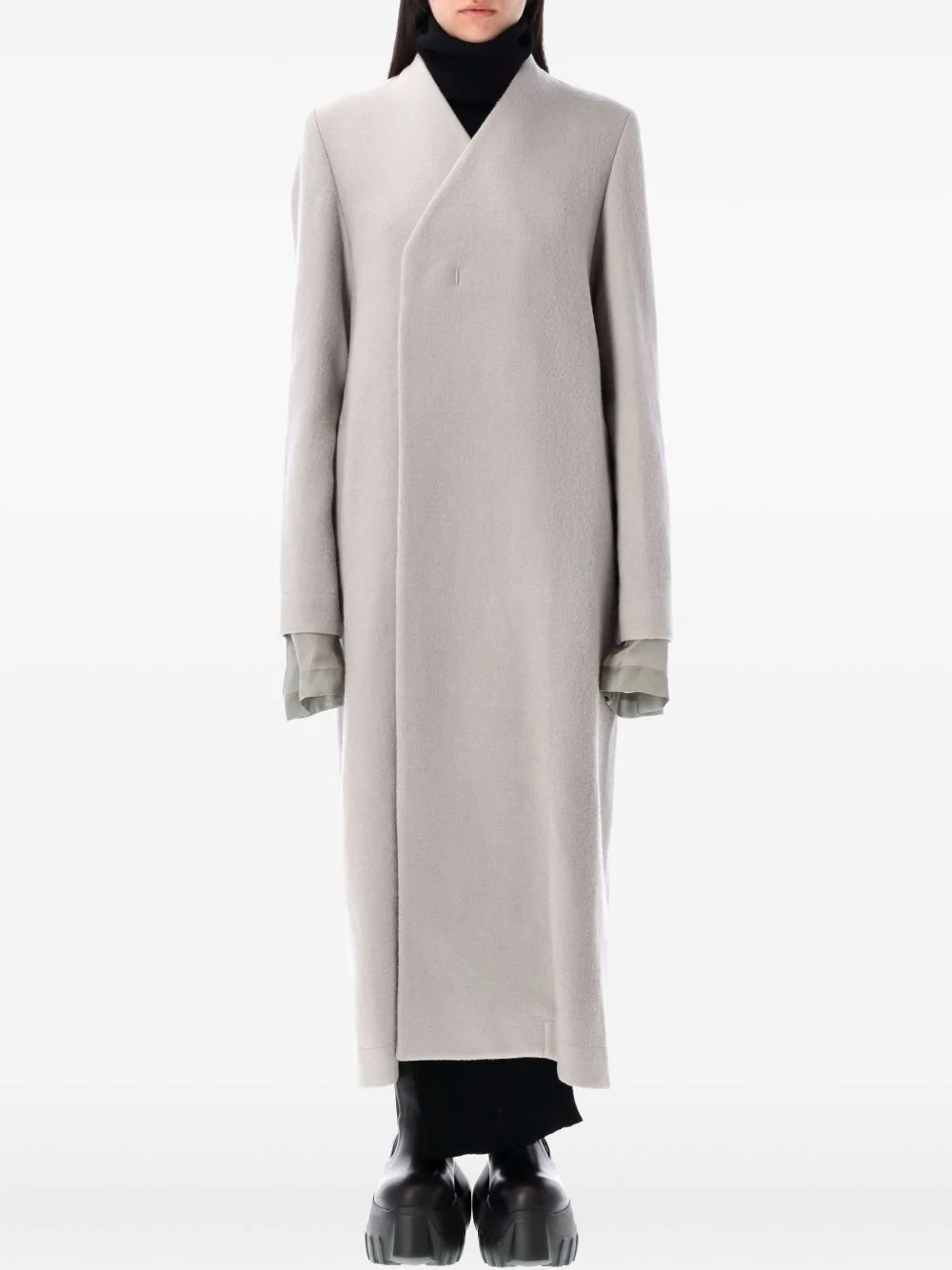 Museum collarless wrap coat - 1