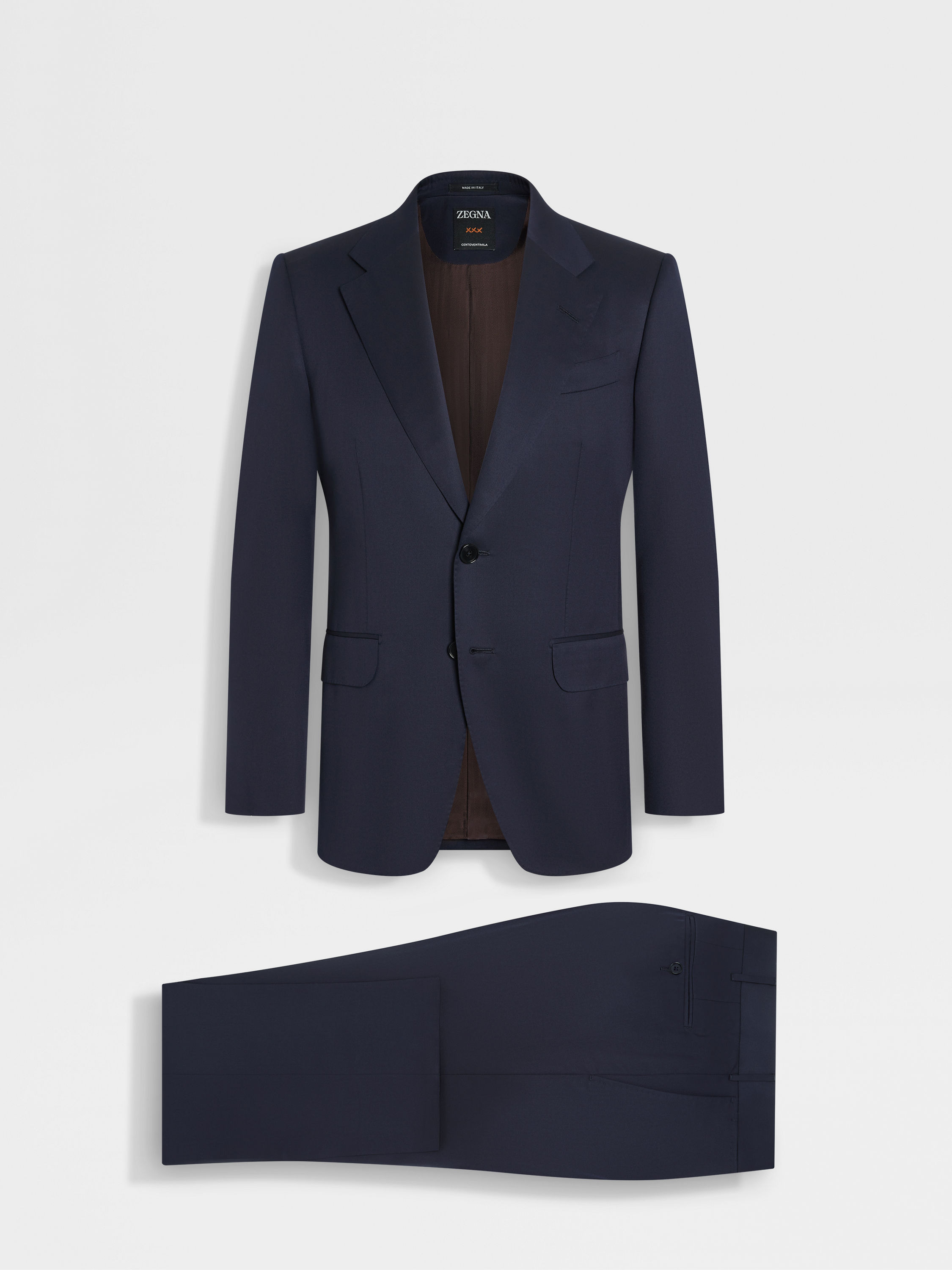 NAVY BLUE CENTOVENTIMILA WOOL SUIT - 2