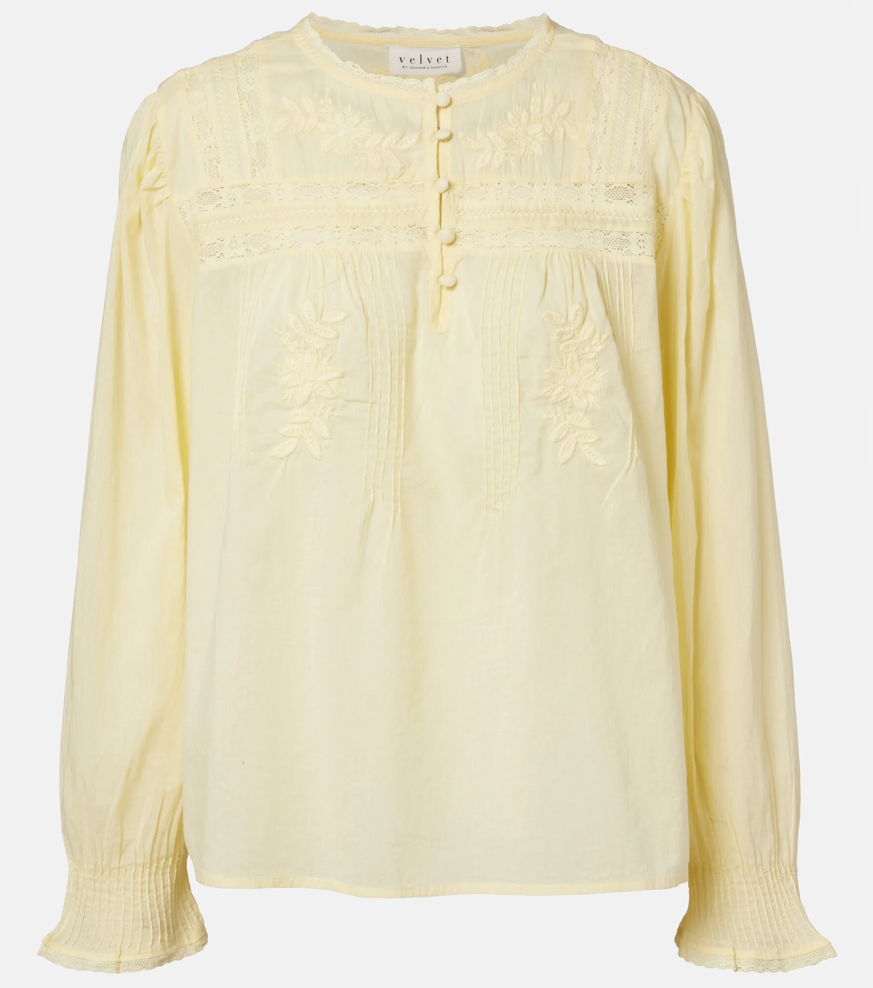 Byrdie lace-trimmed cotton blouse - 1