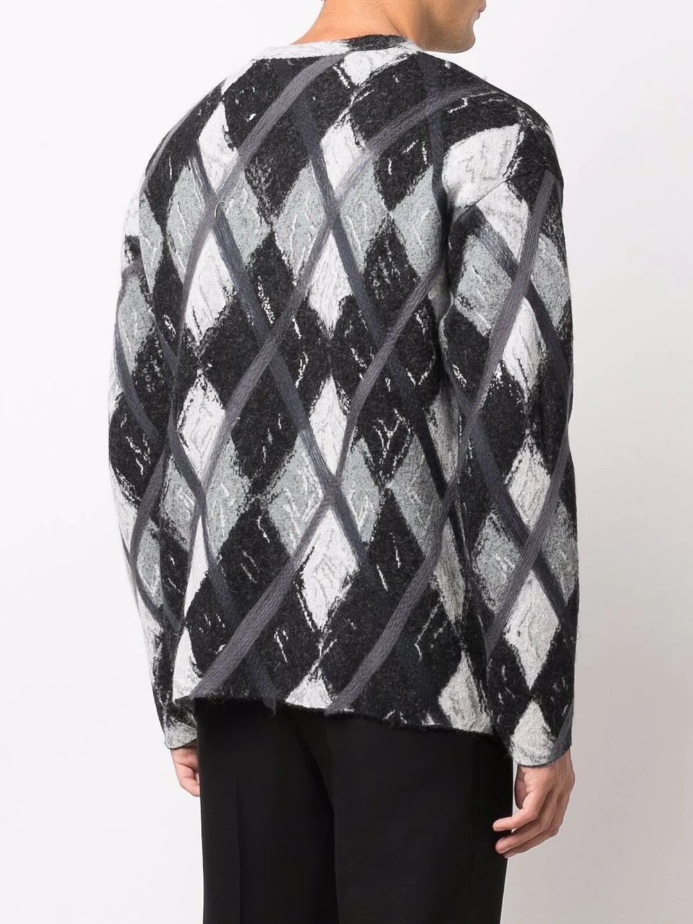 argyle-pattern wool-blend jumper - 4