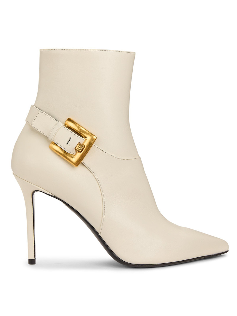 Women's Anthem 95MM Leather Ankle Boots - Cream 1