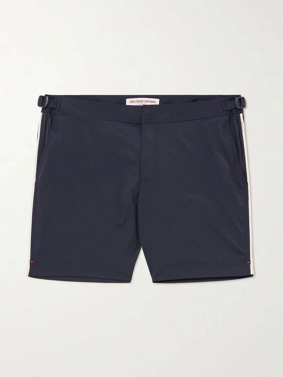 Bulldog Straight-Leg Mid-Length Striped Swim Shorts - 1