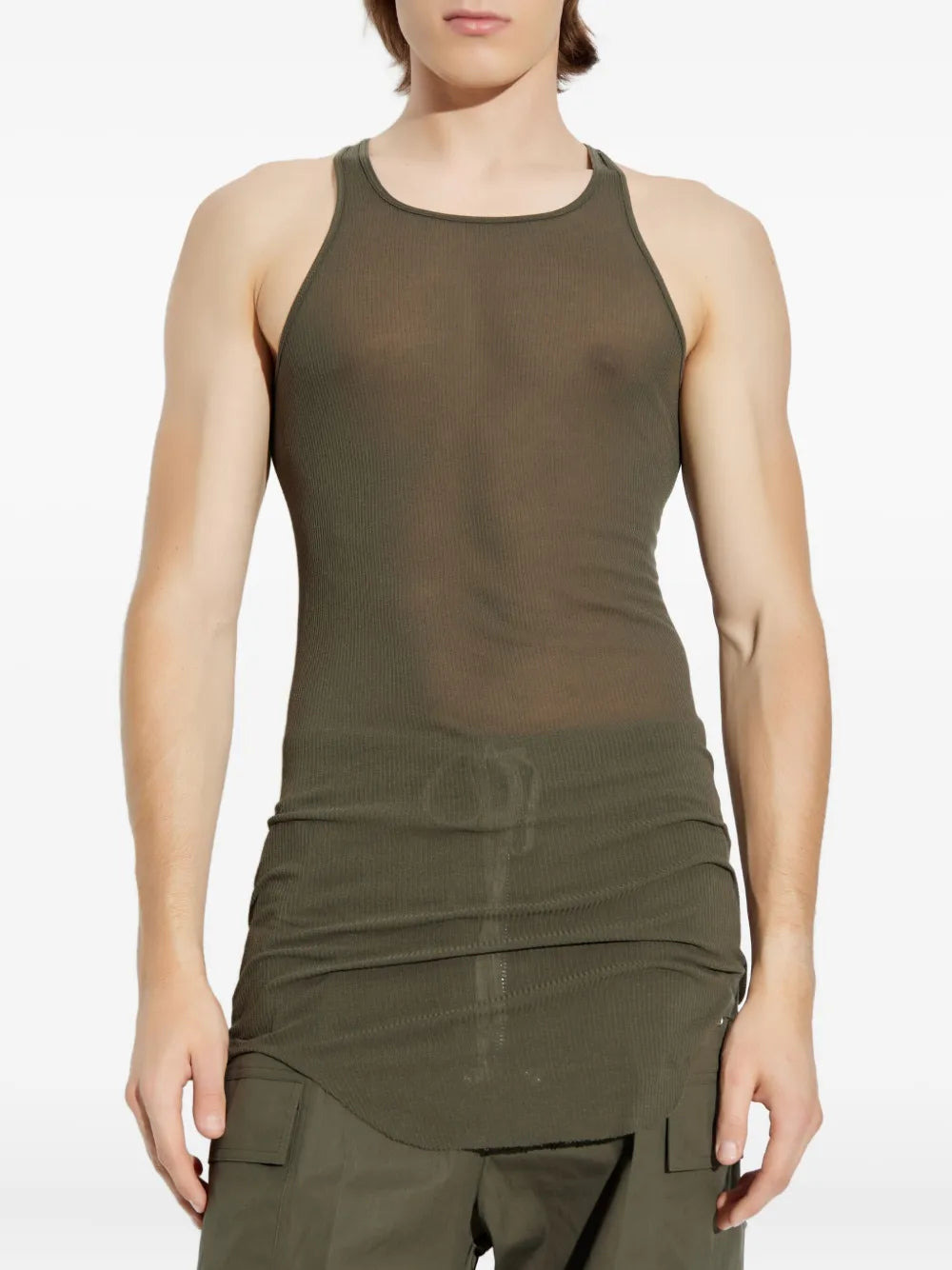 Rick Owens Men Ribbed Racerback Tank Top - 3