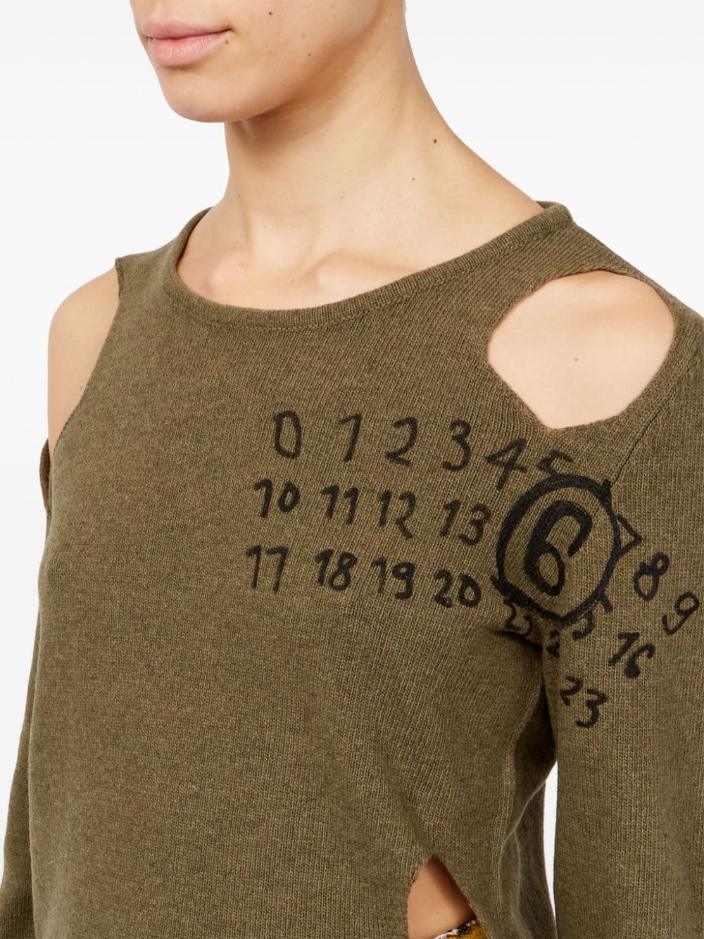 number-print cut-out jumper - 7
