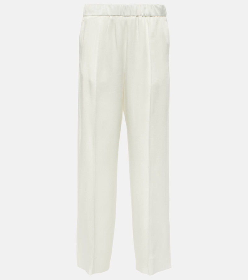 Satin straight pants - 1