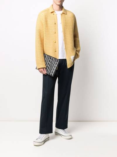 Valentino striped-waistband straight-leg trousers outlook