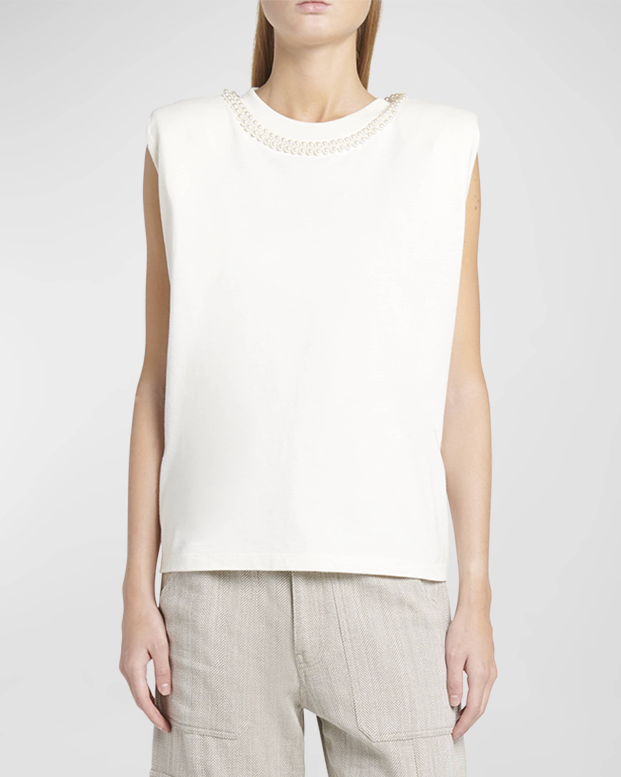 Journey Sleeveless Pearl-Embellished T-Shirt - 2