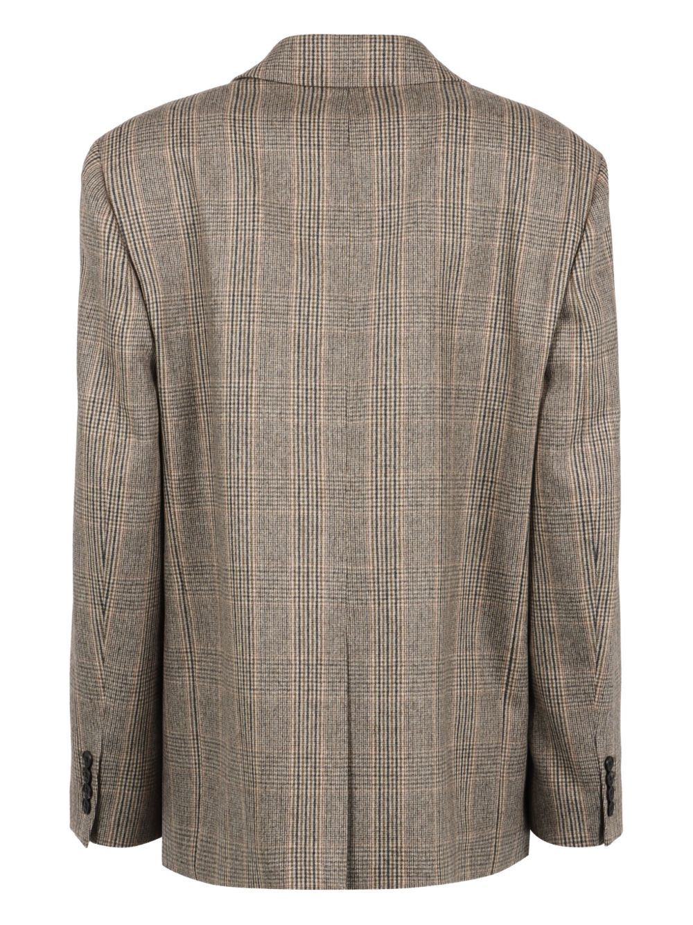 checked lapel blazer - 2