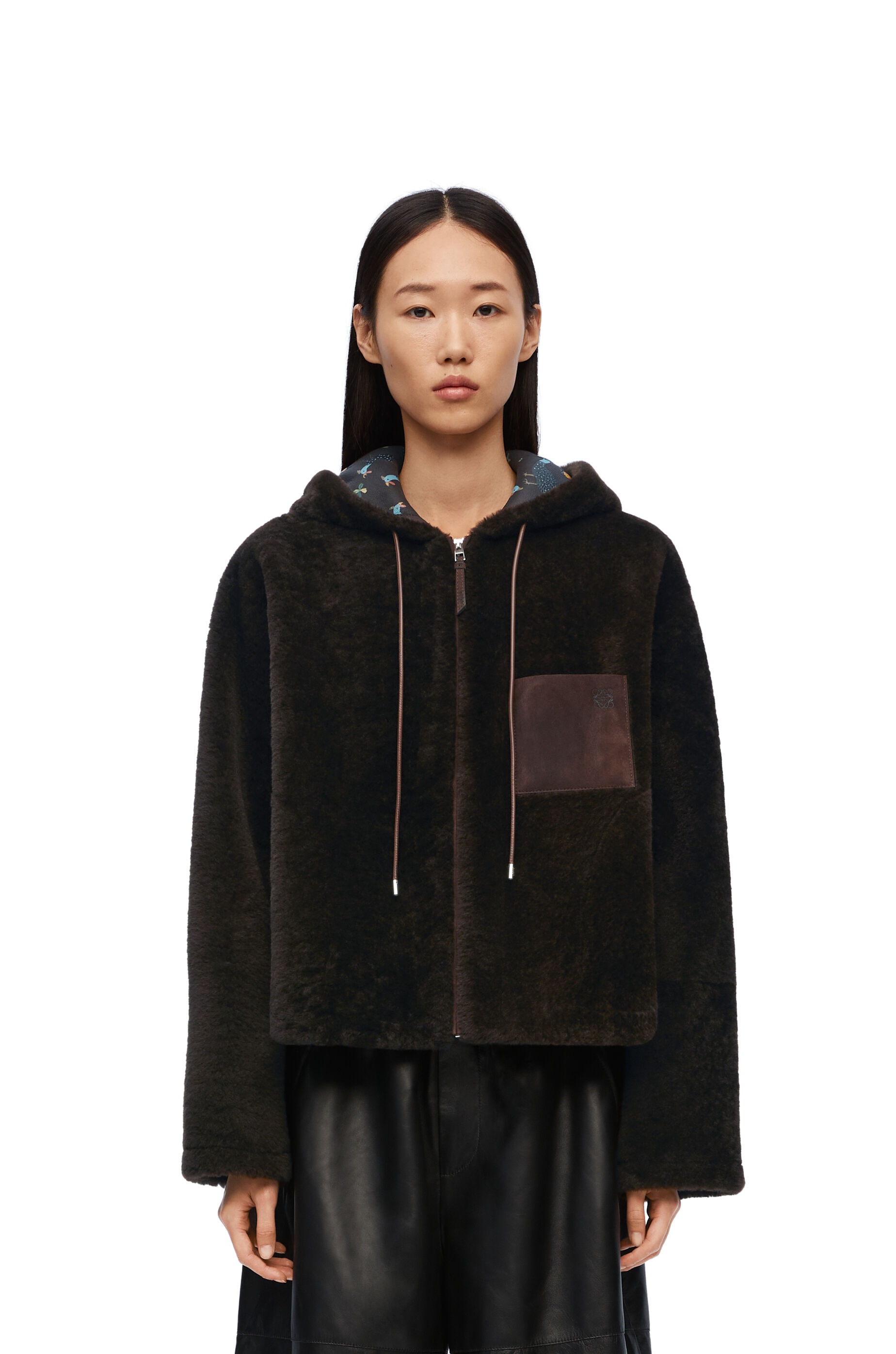 Hooded jacket in shearling - 3