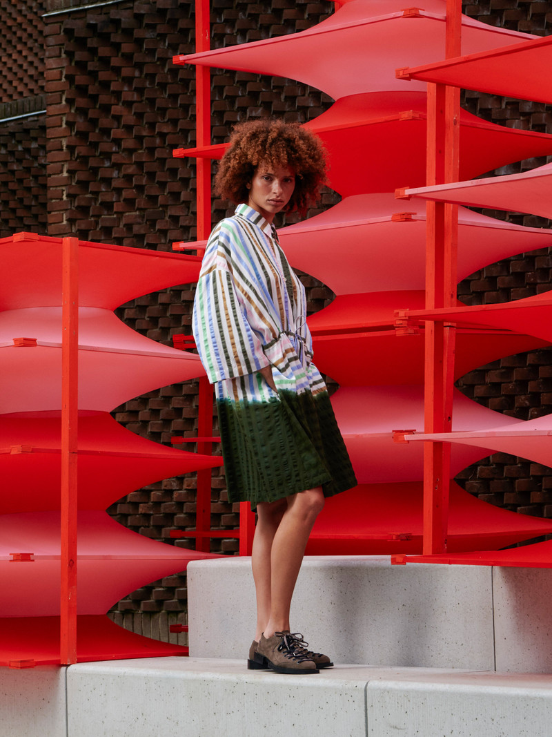 GATHER DRESS - DIPDYE STRIPES 5