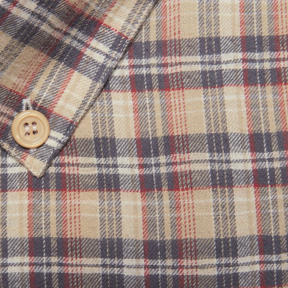 Check cotton shirt with cat patch - 6