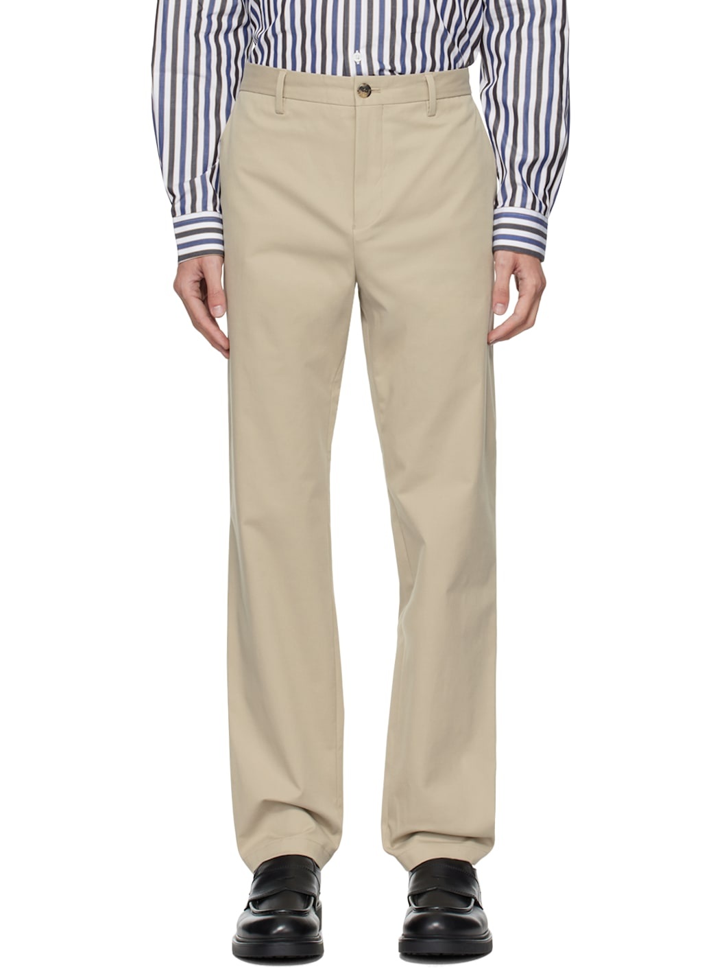 Beige Fine Trousers - 1