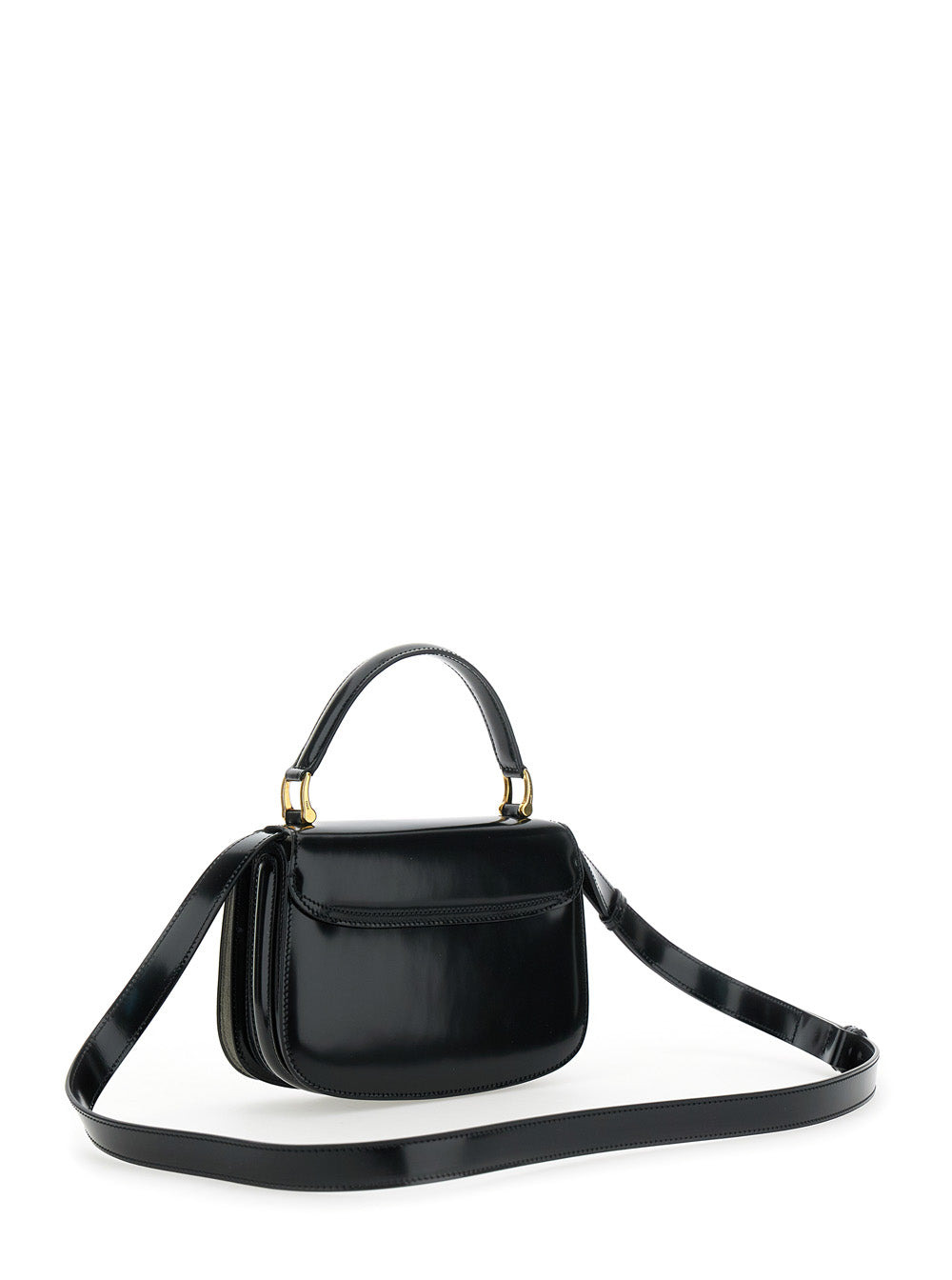 Ami Paris Women Black Handbag With Adc Patch On The Front And Adjustable And Removable Shoulder Stra - 3