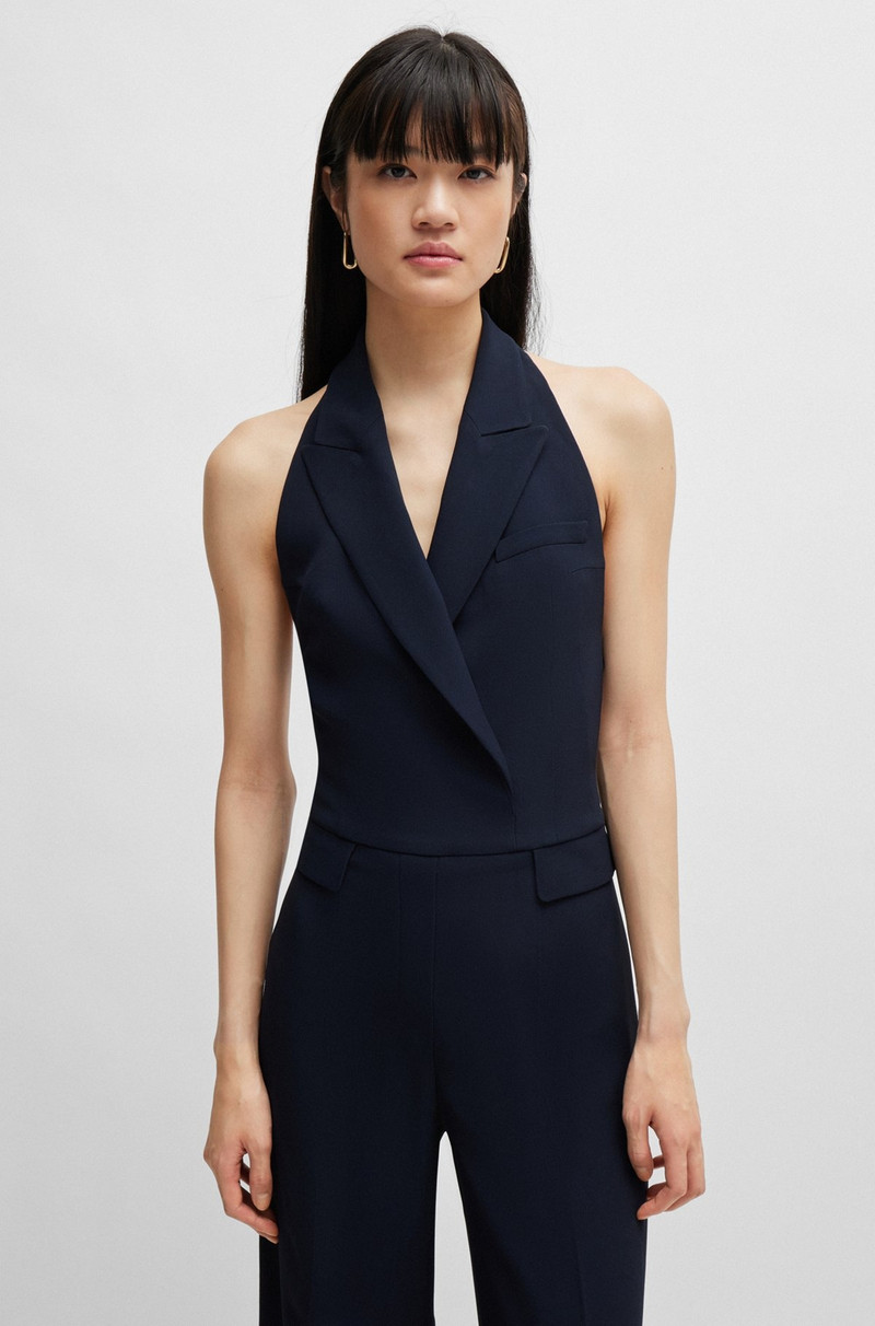 HALTERNECK JUMPSUIT WITH PEAK LAPELS 5