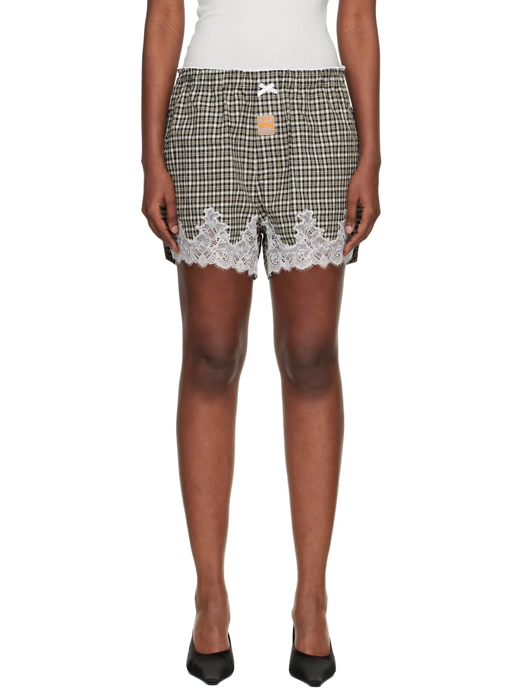 Black & Khaki French Knickers Shorts - 1