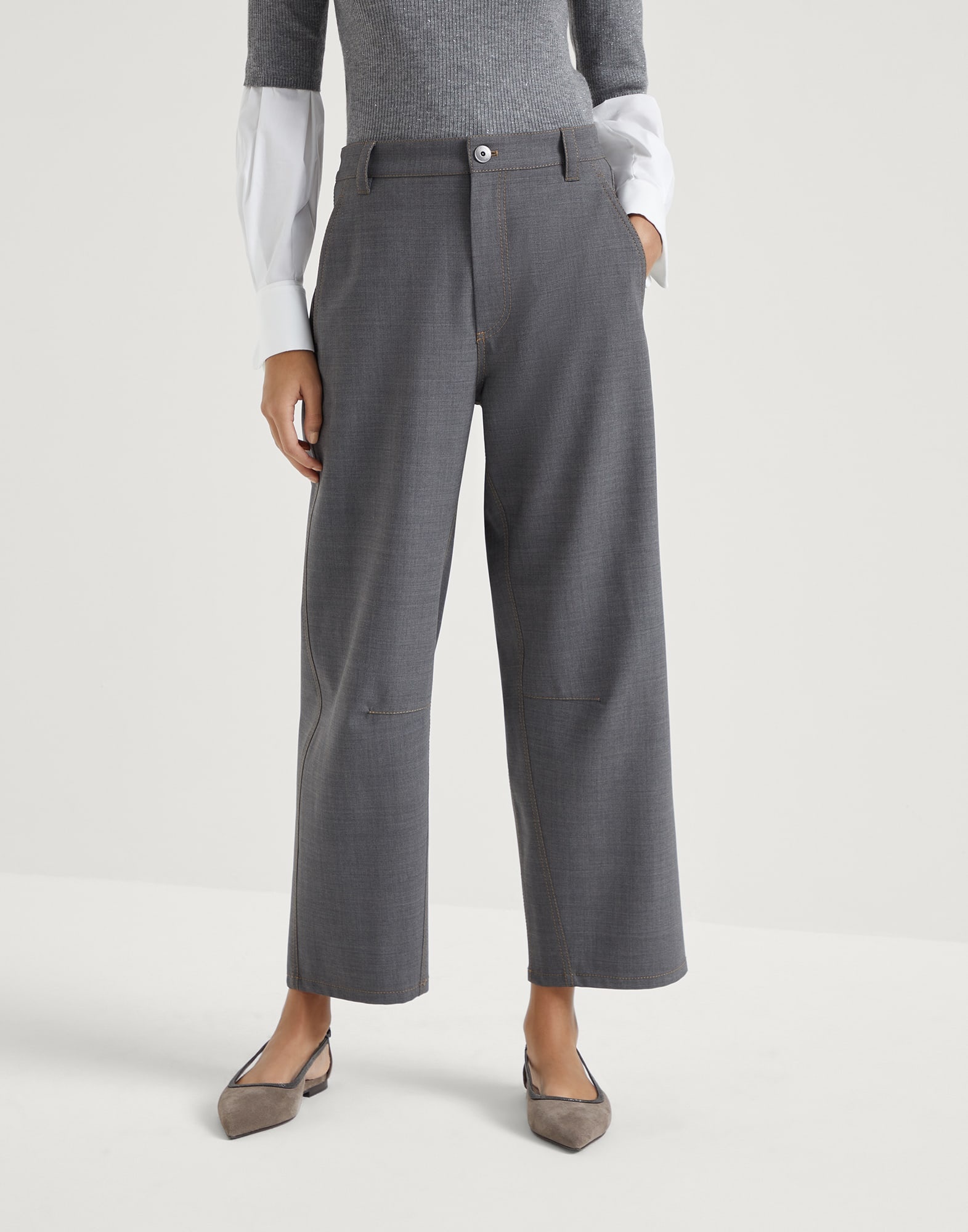 Tropical luxury wool soft curved trousers - 1