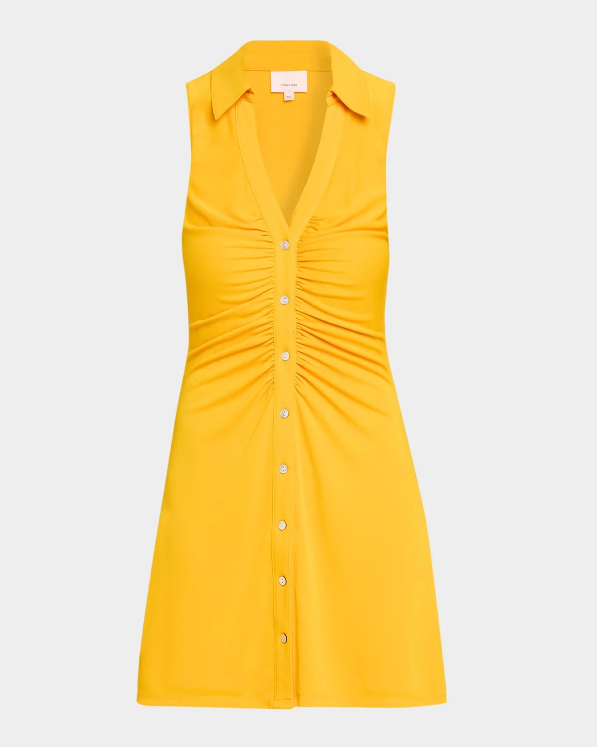 Melinda Gathered Button-Front Mini Dress - 1